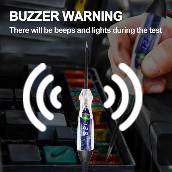Bil Buzzer Test Lys 4-60v Dc Digital Led Kredsløbstester, Lampe Tester Med Voltmeter, Automatisk Vo