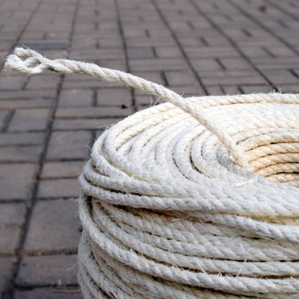 Naturligt sisalrep, sisalrep för skrapstolpe, multifunktionsrepsisal, DIY och utbytbart, en del för skrapstolpe, 30 m, 8 mm (med