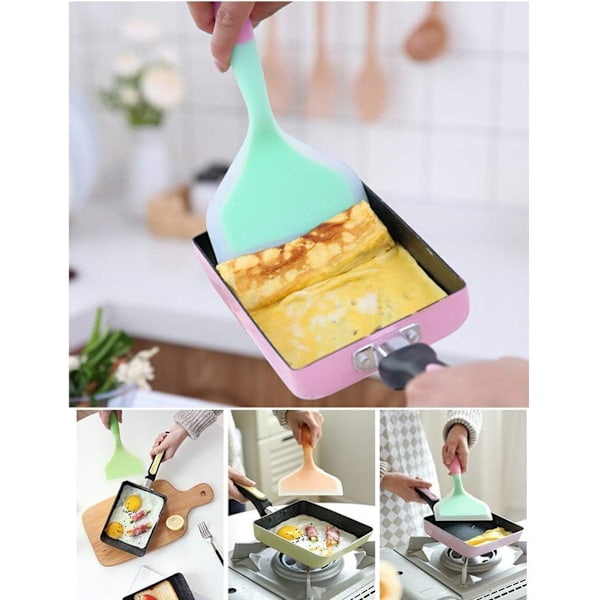 Värmebeständig Bred Platt Stekspade, Viktigt Köksredskap Nonstick Stekspade, Silikon Pannkaksspade Flexibel Stekspade, Non-Stick Lätt Att Rengöra