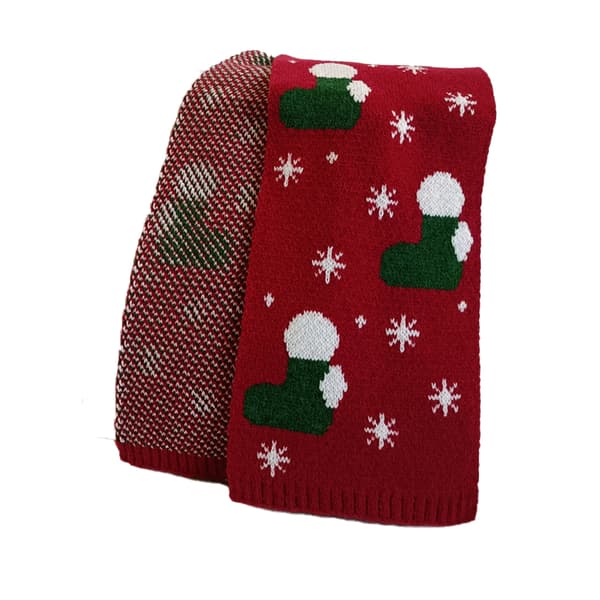 Juleshal Vintermode jacquard strikket halstørklæde