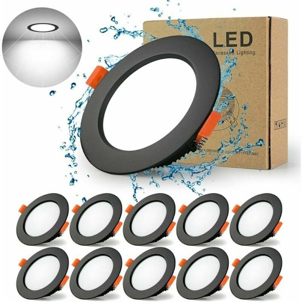Ultratunn LED Infälld Taklampa för Badrum, Hög Ljusstyrka 7W Kallvit 700Lm, Elegant Modern Design för Kök Vardagsrum, 6000K Aviabon