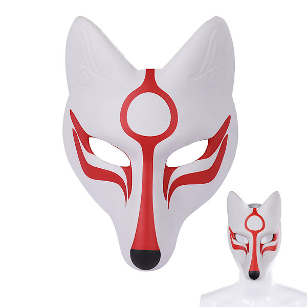 Kettu-naamio Japanilainen Kabuki Kitsune-naamiot PU-naamiot Miehille ja Naisille