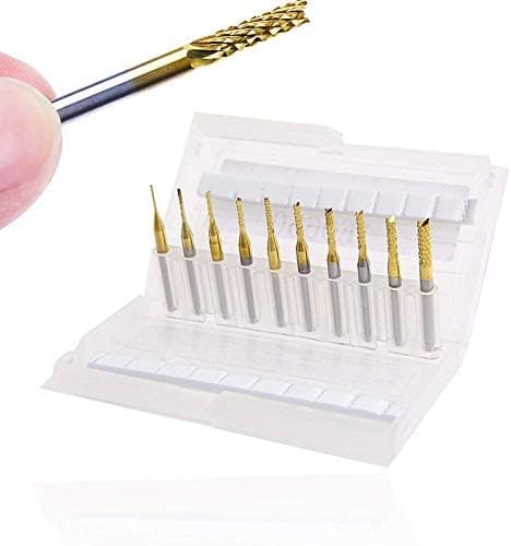 10 stk. 3 mm PCB wolframcarbid titanium endegraveringsfræser 0,8-