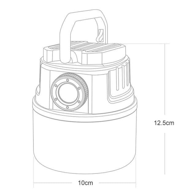 LED Campinglampe Teltlykt, Solcelleoppladbar, For Fotturer