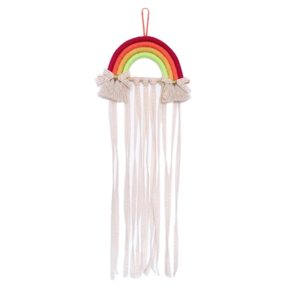 Rainbow Tofs Flätad hårbågehållare, Hängande Hårklämma Stora