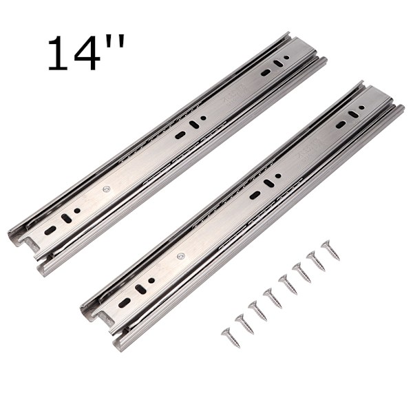 12 \"-18\" Ruostumattomasta Teräksestä Valmistettu Laatikon Liukukisko 3-Osainen Liukumekanismi Kalusteille (14'' Vaimennus)