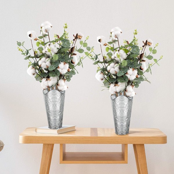Galvaniserte veggplanter 2 sett metall hengende vase for landlig stil