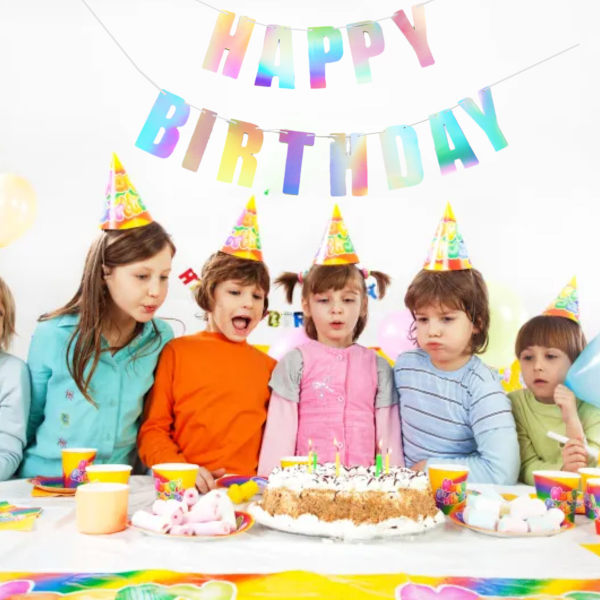 Färgglada bokstäver Happy Birthday Banner Batter - Barn