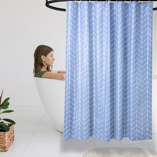 Mikrofiber Grå Sildebensmønstret Badeværelsesforhæng