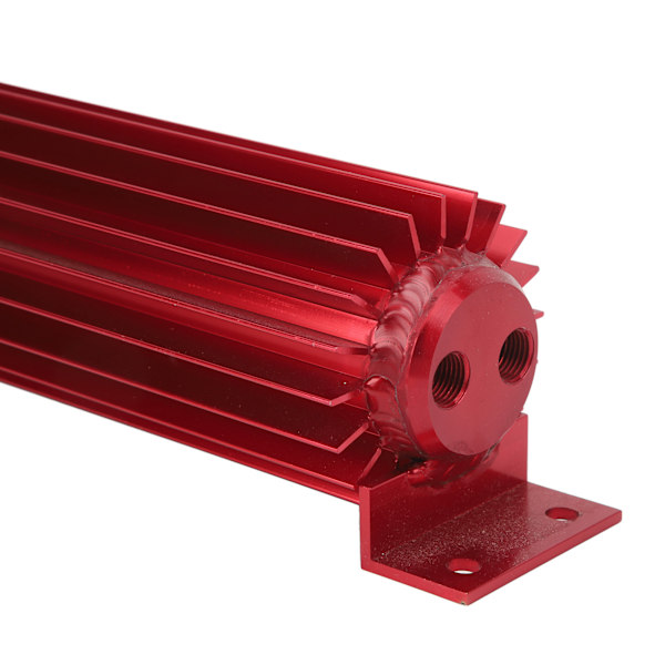 12 tum Transmission Kylare med Dubbla Kanaler, Aluminiumflänsar, Anodiserad, Dubbel Pass, Universell Passform för Bil Lastbil Röd