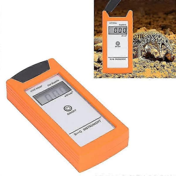 Reptil UV-indeksmåler, 01999 W/cm UV Er 3.5-bit LCD UVA Solcellelampe For Krypdyr