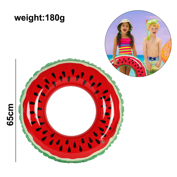 Fruktformad poolring, uppblåsbar och hållbar vattenmelon