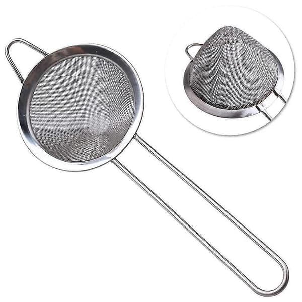 Tesil, 8,4 cm Finmasket Sil Rustfritt Stål Mesh Sil Med Håndtak For Siling