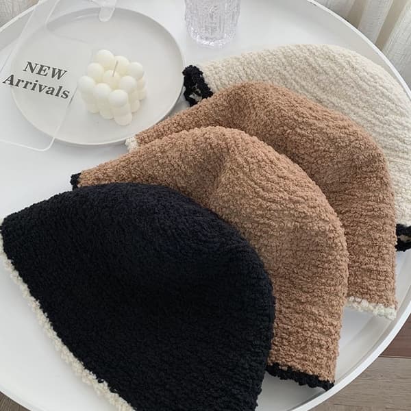 Varm Ull Cloche Hatt Solid Vinterbøttehatter