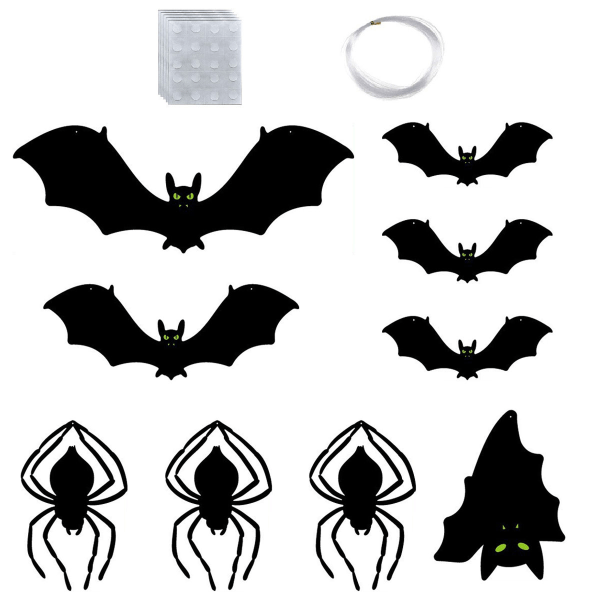 1set Halloween Hanging Decorations Spider Bat Ornament with