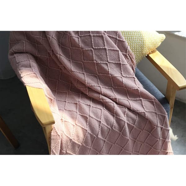 Myk Strikket Ullpledd med Dusker Koseteppe Sofateppe 125 x 230 cm