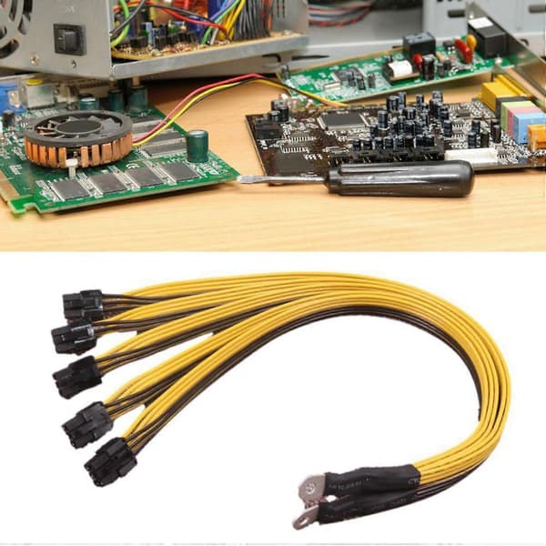 2x 6-stiftskontakt serverströmkabel Pcie för P3 S7 S9 S11 Bitmain Miner Support Miner Psu-kabel