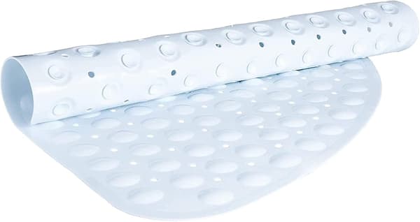Böjd dusch-/badmatta, (vit, 54x54cm) Halkfri, mögelresistent