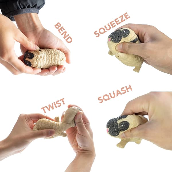 Squishy Hundelegetøjsgaver - Stress Squishies Mops Sensorisk Legetøj Langsom Ri