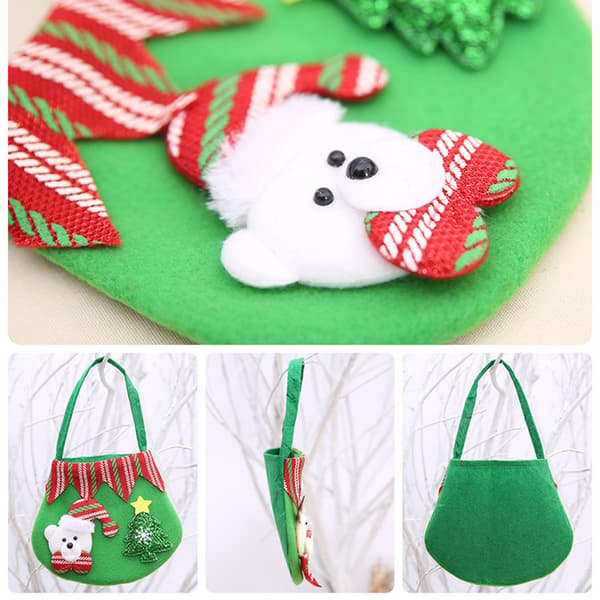 Jul axelväska för barn, tomte snögubbe söt tygväska style2