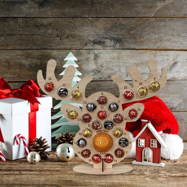 Julekalender i træ Chokoladeholder til jul Julepynt Festdekoration Gaver