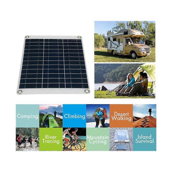 20w Solpanel Kit 12v Oplader Med 60a Solar Ph Opladerplade Til Rv Bil Yac