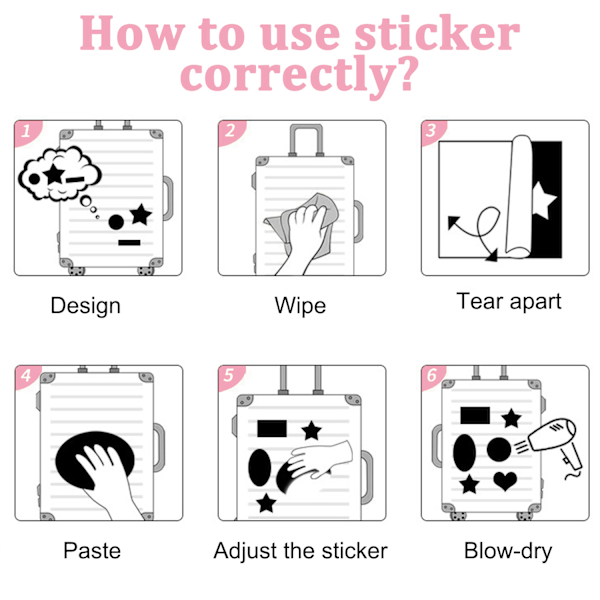 50pcs pink cute sticker