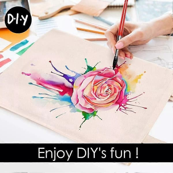 Lærreds Penalhus Tasker, DIY Håndværk Tomme Makeup Tasker Med Lynlås Lærreds Pen Etui DIY Genanvendelig Sho