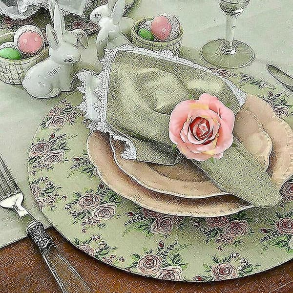 4 stk blomsterservettringer, håndverk vinrankedesign serviettholderringer borddekorasjoner til bryllup, dal