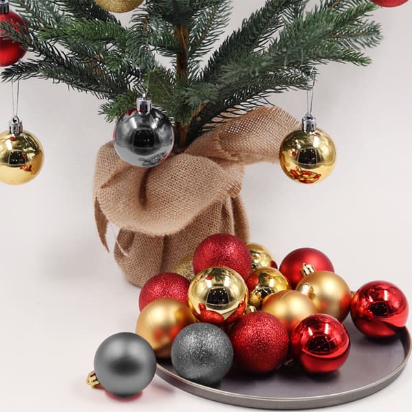 24 Stykker 6cm Knusesikre Julekulepynt til Juletre Bryllup Bursdagsfest Dekor
