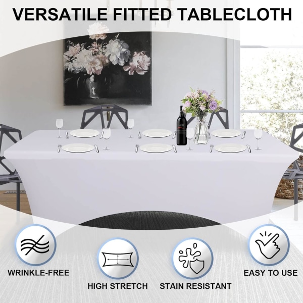 Beige stretchdukar för 4 fot rektangulära bord