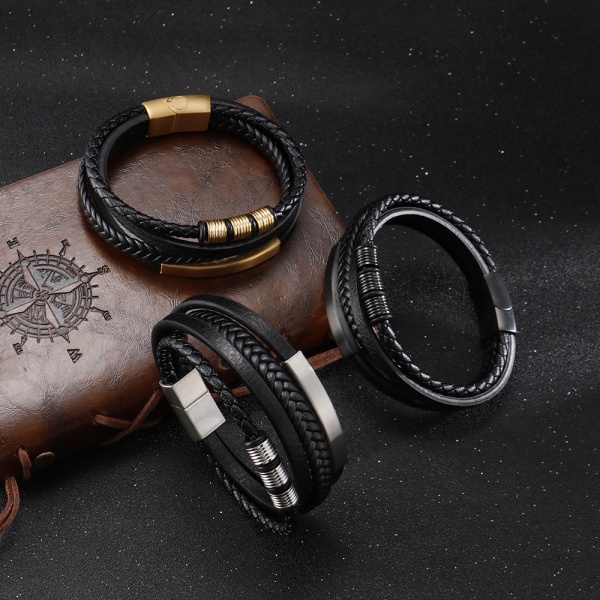 Gåvor till män armband läder bar armband läderband flätat