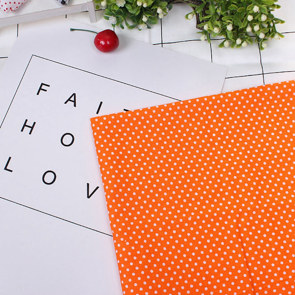 7 st 25 x 25 cm bomullstyg DIY blandade rutor förskurna sängkläder kit kvarter bunt (orange)