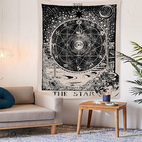 Tarot-tähti-seinävaate Seinävaate Psykedeelinen Tapetti