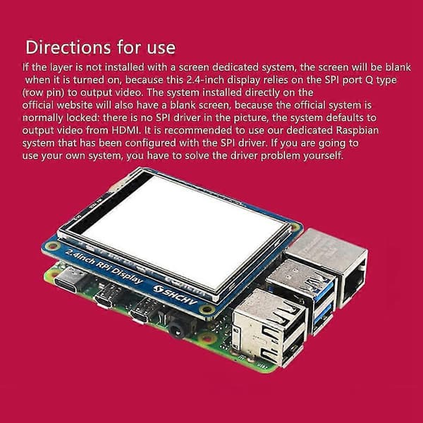 2,4 tuuman kosketusnäyttö 4b/3b+/3b/3a+/ W LCD-kosketusnäyttö 320x240 näyttö