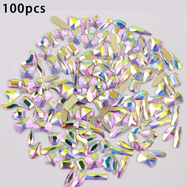 3D Nail Art aurora strass multi form mix nagelkristall hantverk glänsande nail art DIY nail art (100st blandat set) shape2