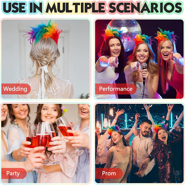1 kpl Party Värikkäitä Höyheniä Hiuksiin