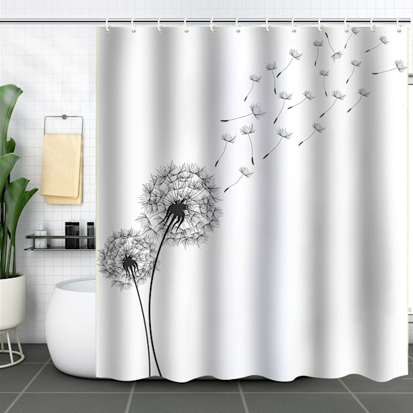 Antimugg dusjforheng 180 x 150 cm polyester, vaskbart, - 6Mo