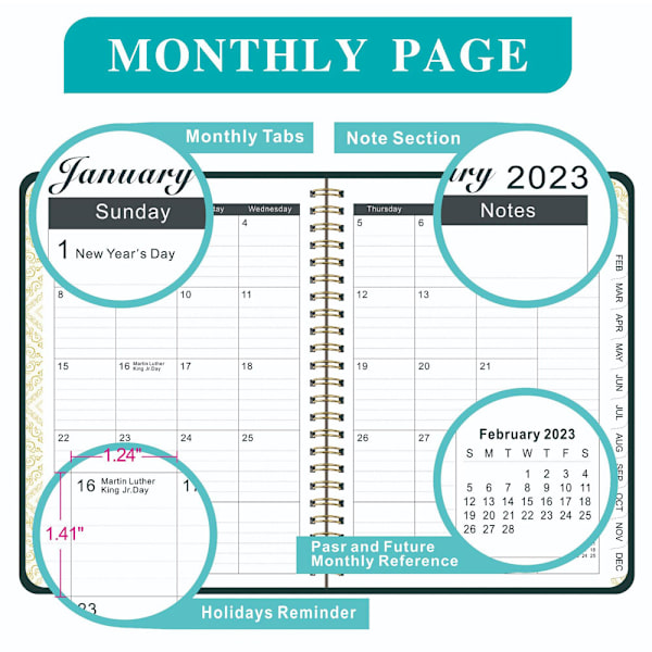 1 stk. planlægningsplan denne linje bog subring løs-blad ugentlig planlægning punch note kalender a5
