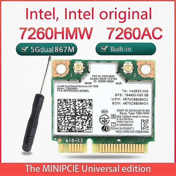 7260ac Trådløs 7260hmw 1200m 5g Dual Gigabit Tooth4.0 Mini Pcie