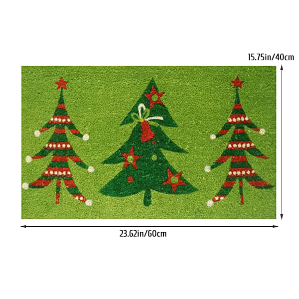 Jule Dørmatte Xmas Flannel Gulvmatte Glædelig Jul Hjem Indgangsdør Matte Anti Skridsikker Gulvtæppe til Stue