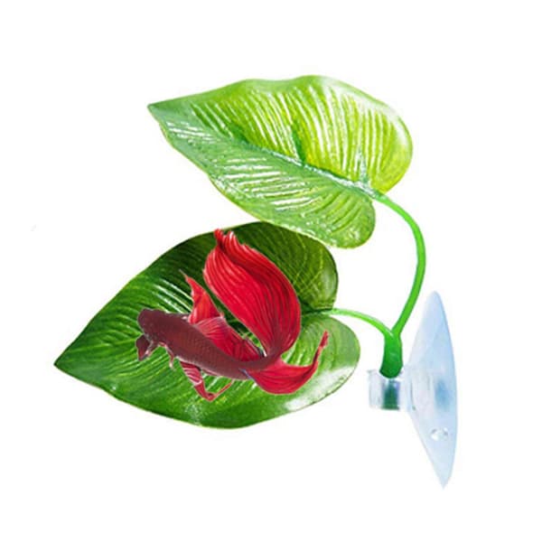 Betta Leaf Bed hängmatta med dubbla plastblad och stark sugpropp Double outfit
