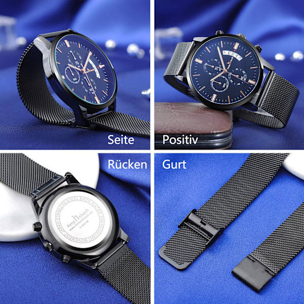 Mænds Armbåndsur Mode Vandafvisende Sport Analog Kvarts Ur Ultra-Tyndt Urtav Rustfrit Stål Mesh Armbåndsur Mænd Dato