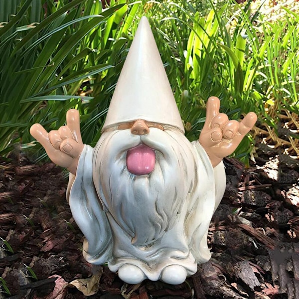 Blanc style nain extérieur nain jardin statue résine artisanat pendule décoration