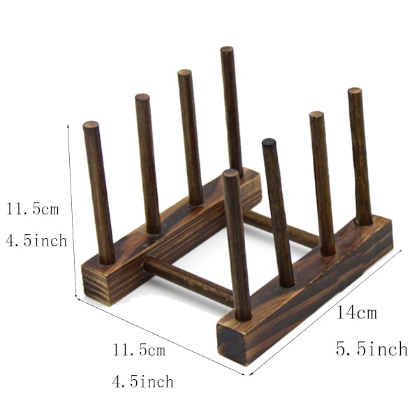 Oppvaskstativ i tre, tallerkenstativ, oppvaskstativ, kjøkkenorganisator, vakker husholdnings-oppvaskstativ, bok-, kopp- og lokkholder, vaskestativ, avløp