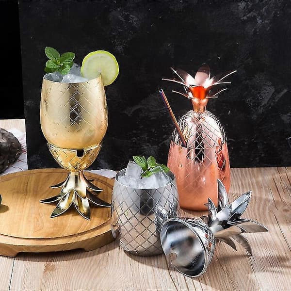 Ananas Glass Metall Kopp Moscow Mule Kopp DIY Vinglass Hjemmedekorasjoner Bartilbehør Restaurant
