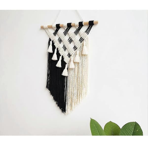 Stort Macrame Vægtæppe Med Kvast Håndvævet Nordisk Stil Til Stue Soveværelse Hus