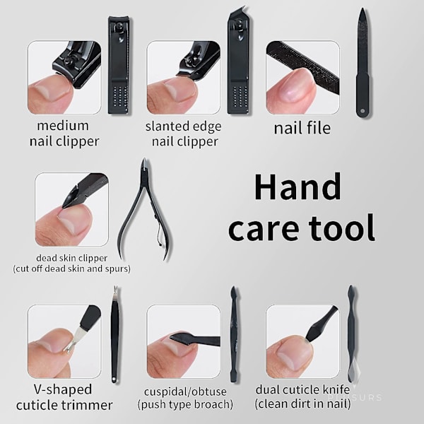 Manikyr Pedikyr Set Nagelvård Kit - Rostfritt Stål Skarp