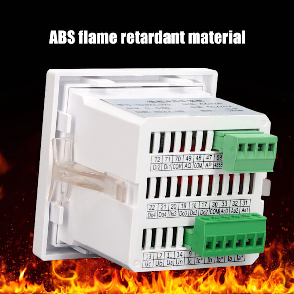 Digital 3-Fase Energimåler Tester Elforbrugsovervågning Intelligent LCD AC220V 5A Amperemeter