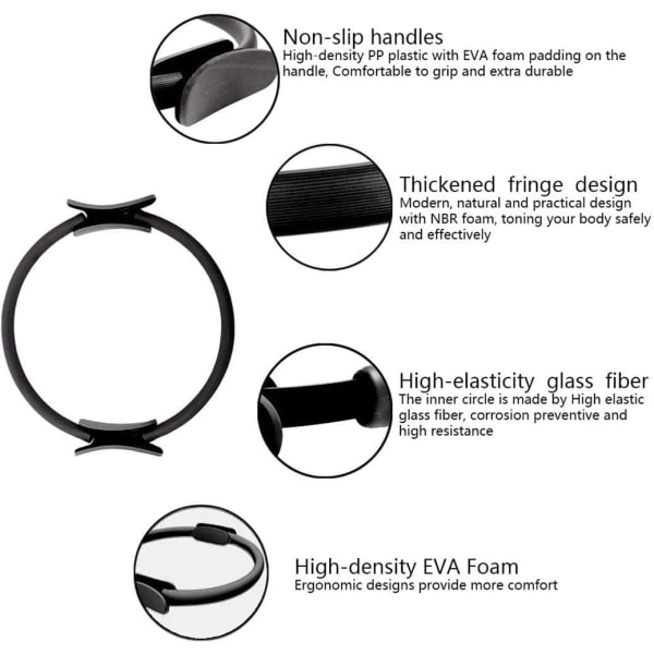 Pilates Ring - Magisk Treningssirkel, Ubrytelig Yoga Ring Black